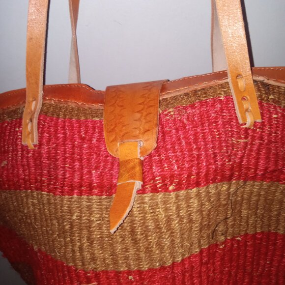 Xlarge Tote/Shoulder Bag Kiondo Kikuyu Kenya Bag - Picture 4 of 5